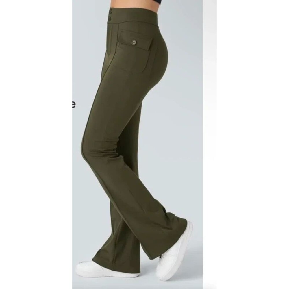Halara Green Ultra-Sculpt Flare Pants Medium Tall